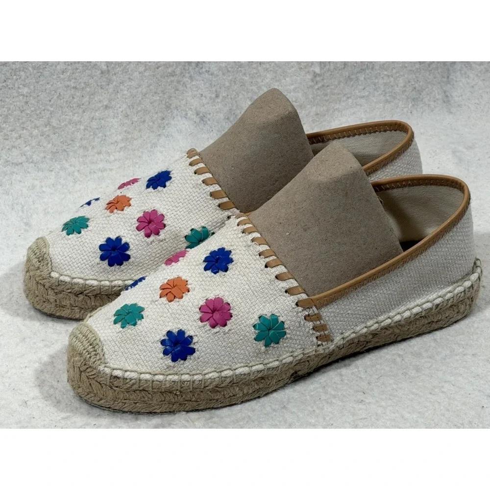 Jack Rogers Womens Size 9 Floral Canvas Platform Espadrilles Boho Coastal